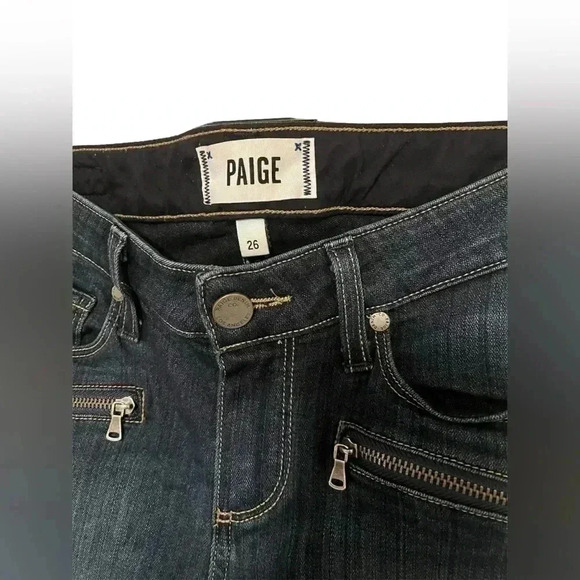 Paige Denim Womens Jane Zip Crop Skinny Jeans Dark Wash Size 26 - Picture 4 of 6